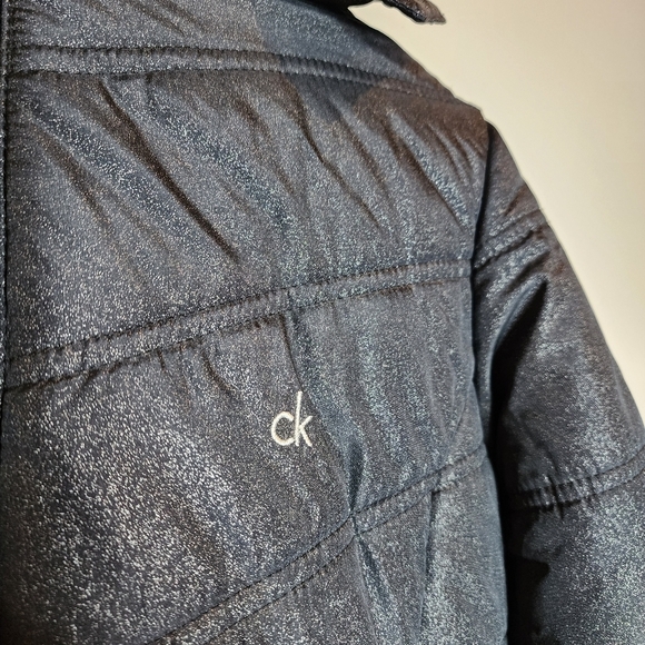 Calvin Klein black shimmer long puffer coat. Kids size Large (12/14). - Picture 11 of 15